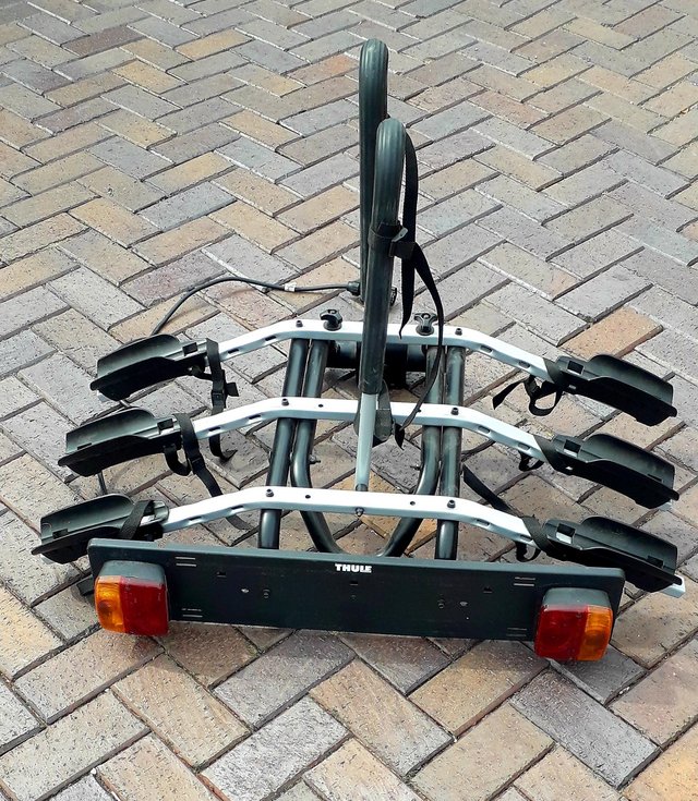 Preview of the first image of Thule 3 bicycle carrier fits on car towcar towbar mounted.
