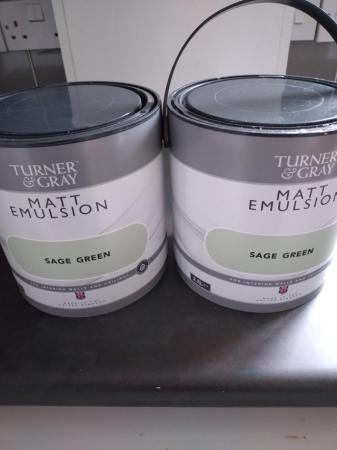 Image 1 of Paint tins sage green colour