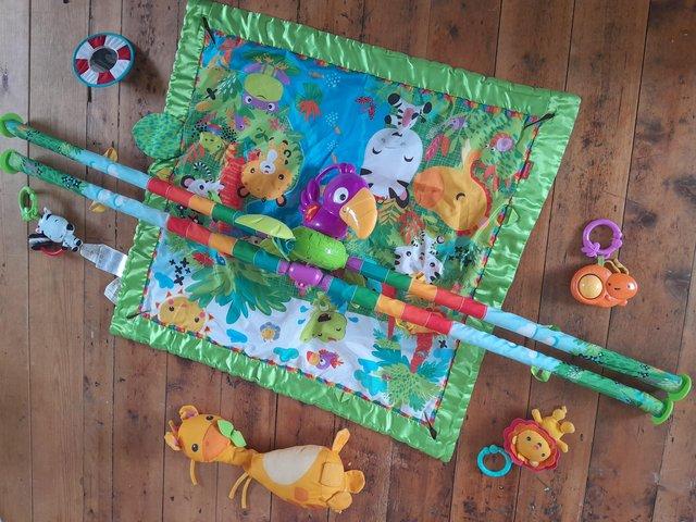 Preview of the first image of Fisher-Price Rainforest Gym Baby Playmat with Music & Lights.