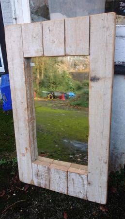 Image 3 of Rustic Wooden Mirror - Freestanding