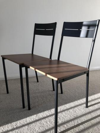 Image 1 of IKEA two new chairs black/brown stained