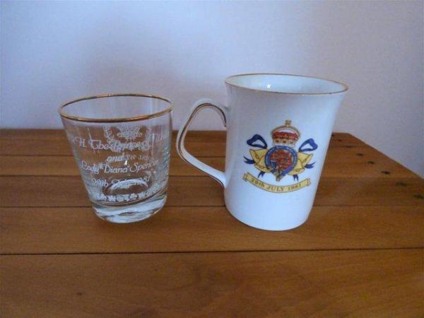 Image 2 of Charles and Diana Commemorative Ringtons Mug + Glass Unused
