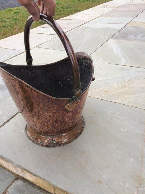 Preview of the first image of Vintage copper coal scuttle pre 1935.