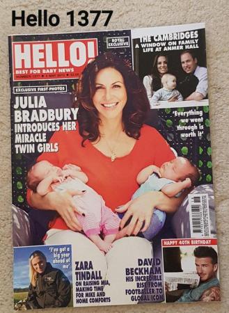 Image 1 of Hello Magazine 1377 - Julia Bradbury introduces Twin Girls