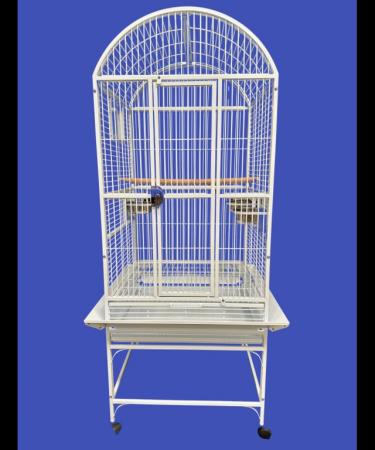 Image 1 of Parrot-Supplies Michigan Dome Top Parrot Cage White