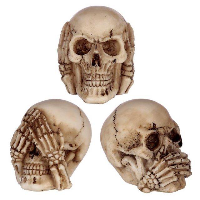 Preview of the first image of Speak No, Hear No, See No Evil Set of 3 Skulls. Free uk Post.