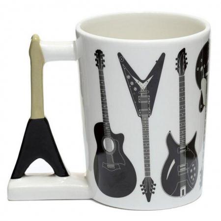Image 3 of Collectable Shaped Handle Ceramic Mug - Headstock Rock Guita