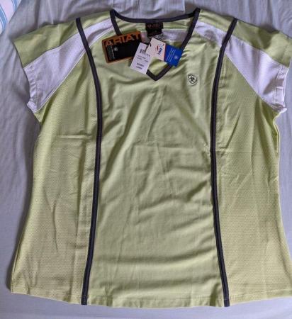 Image 2 of ARIAT VENTURA SUMMER RIDING TOP, breathable, lime green
