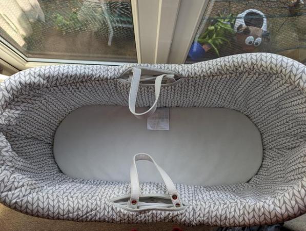 Image 3 of Moses basket with mattress and stand