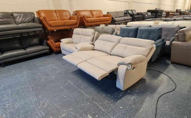 Image 14 of Italian Lugano cream leather 3+2 seater sofas