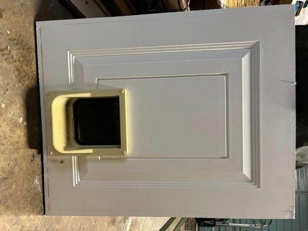Image 1 of Kitchen PVC Door Used Panel with Cat Flap