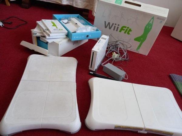Image 2 of Two  Wii Fit boards and Nintendo and manuals