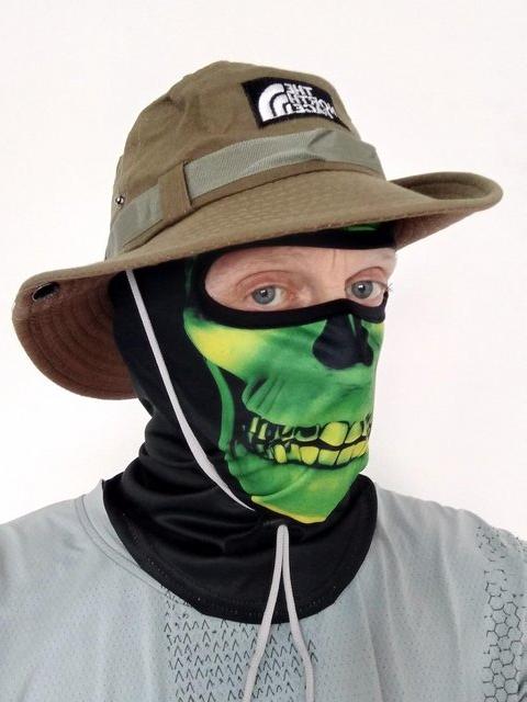 Preview of the first image of Green monster face mask with FREE jungle hat..