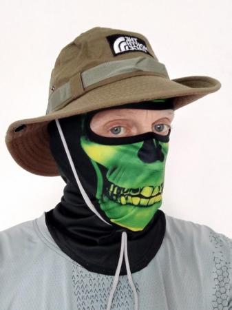 Image 1 of Green monster face mask with FREE jungle hat.