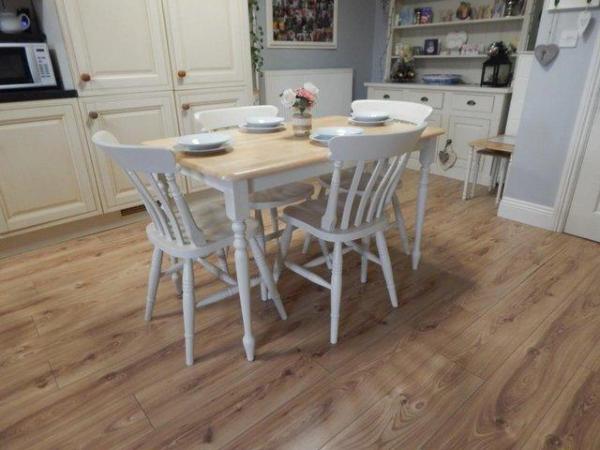 Image 8 of Farmhouse Beech Dining table / Kitchen table & 4 chairs