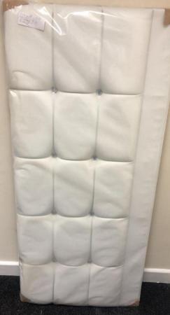 Image 1 of DOUBLE WHITE LEATHER HEADBOARD WITH DIAMONTES