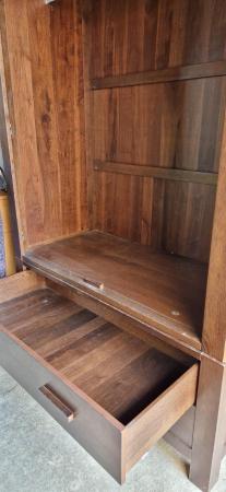 Image 5 of Large dark wooden Oak 2 door wardrobe