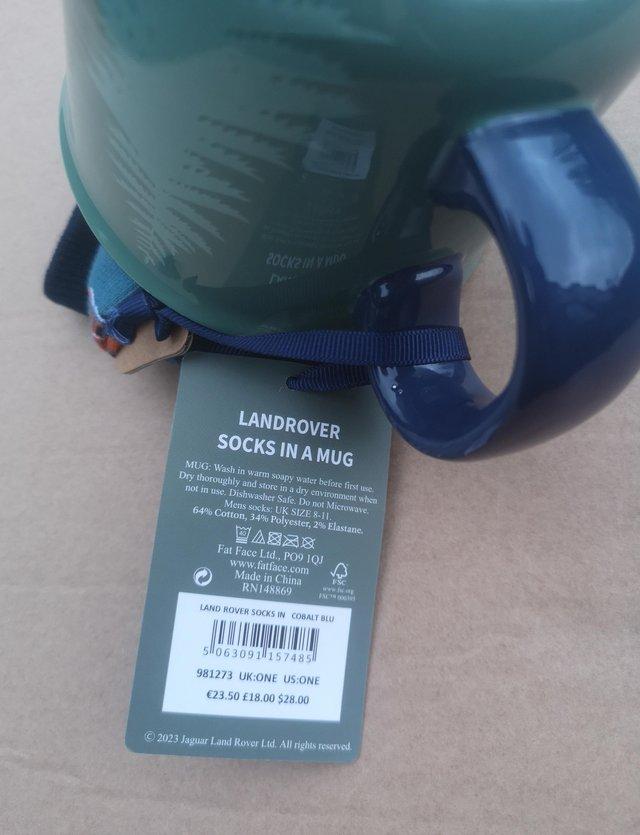 Preview of the first image of Landrover by Fatface, socks in a mug, rare.