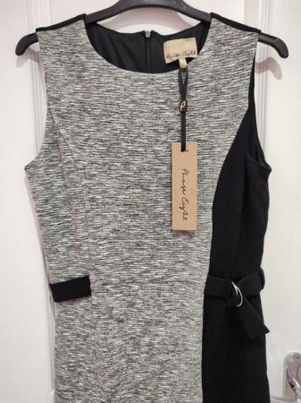 Image 6 of New Phase Eight Charlotte Colour Block Dress Grey Marl 12