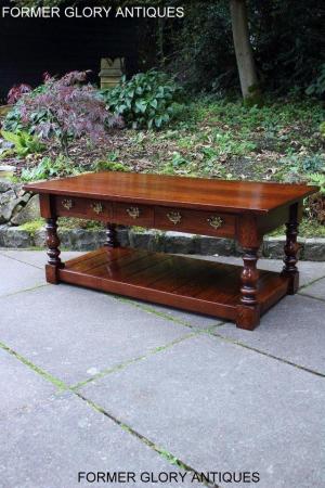 Image 24 of TAYLOR & Co STRESSED OAK THREE DRAWER POTBOARD COFFEE TABLE