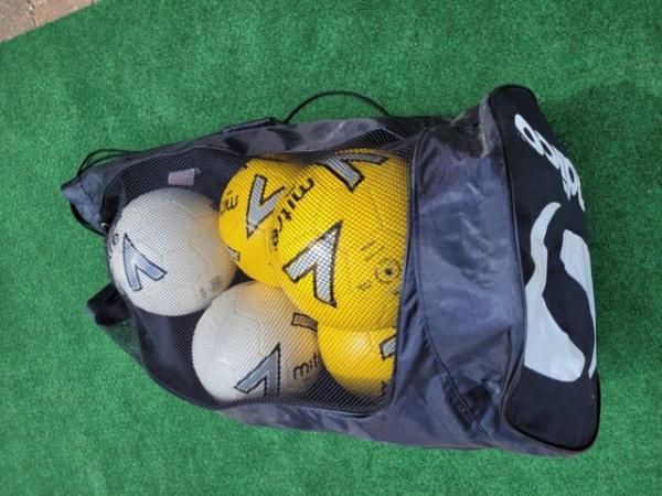 Image 2 of Footballs x 6 and carry bag for sale.
