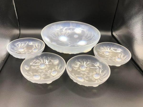 Image 3 of Art Deco Nouveau French Sabino Les Coquilles glass dish set