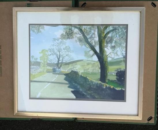Image 3 of Signed watercolour by Paul Radcliffe titled Road in the Dale