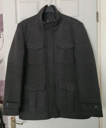 Image 1 of Mens Charcoal Grey Coat By Florence & Fred At Tesco  Size XL