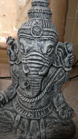 Image 2 of HANDMADE WEATHER PROOF CONCRETE BUDDHA STYLE ELEPHANT