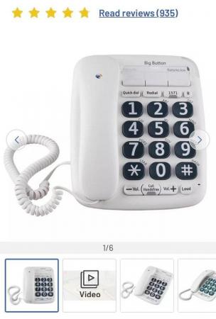 Image 2 of LARGE BUTTON TELEPHONE HANDS FREE OPTION