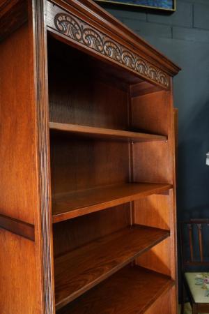 Image 8 of Tudor Style Solid Oak Old Charm Open Front Bookcase
