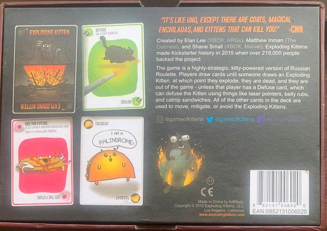 Preview of the first image of Exploding Kittens Game (new/maybe played once).