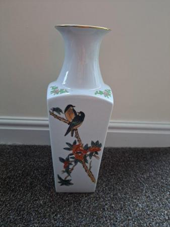 Image 1 of Chinese Hand Painted White Porcelain Vase