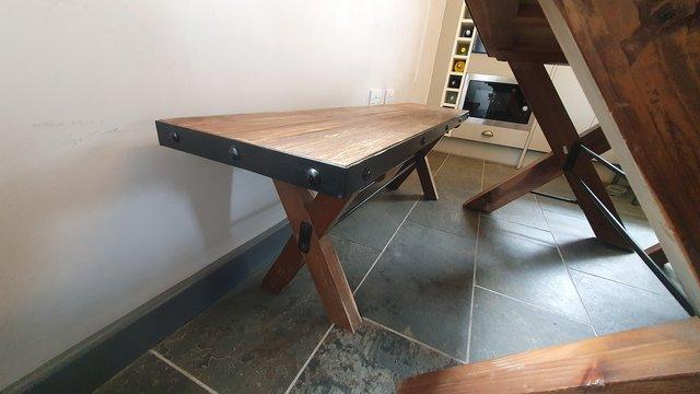 Image 3 of Solid Wood Table and Benches