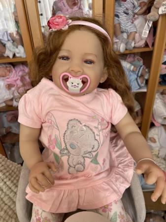 Image 2 of Adorable really sweet baby reborn toddler doll girl smiling