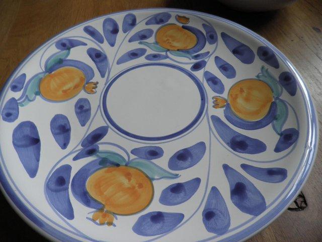 Preview of the first image of 6 colourful Italian dinner plates/side plates.
