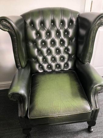 Image 3 of x2 Thomas Lloyd Leather Wingback chairs