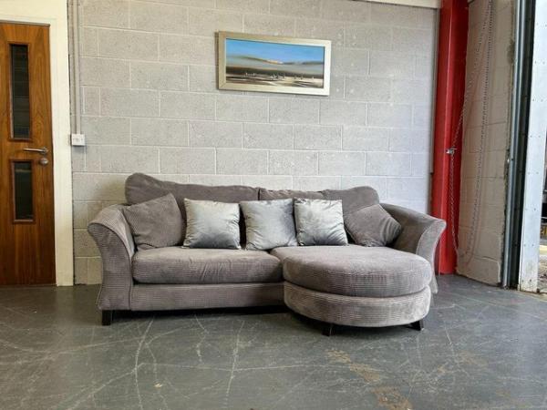 Image 3 of DFS Grey Compact Chaise Longue Sofa