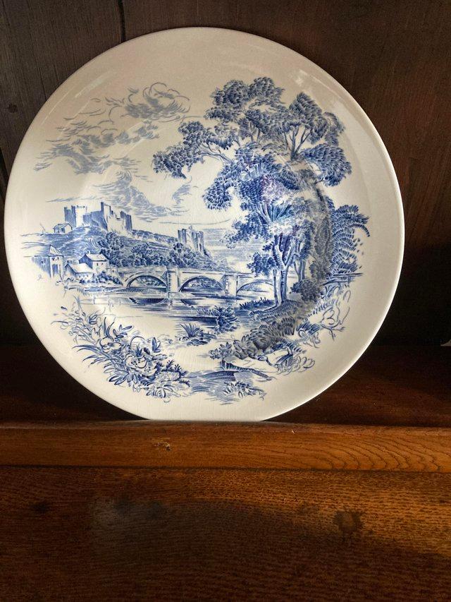 Preview of the first image of Blue and White Wedgwood Plate.