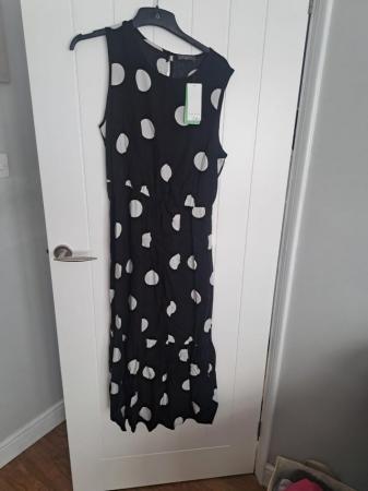 Image 1 of womens black and white polka dot dress