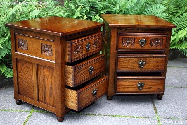 Image 54 of OLD CHARM LIGHT OAK BEDSIDE LAMP TABLES CHESTS OF DRAWERS