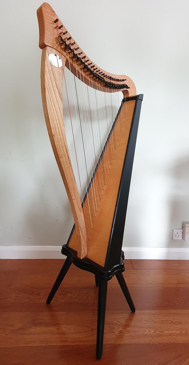 Preview of the first image of Dusty Strings Ravenna 26 Lever Harp with Deluxe Travel Case.