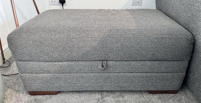 Image 3 of Grey Ottoman foot stool, excellent condition