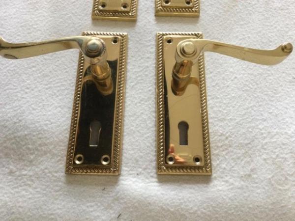 Image 1 of Georgian Brass Door handles