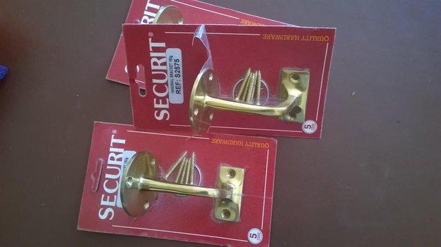Image 3 of BRASS Handrail brackets x 3 for stair hand rail