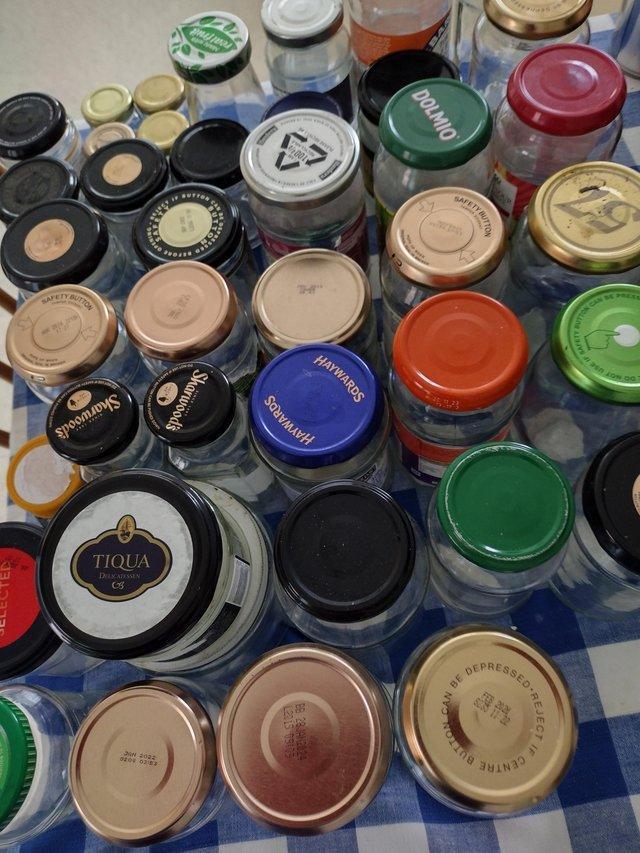 Preview of the first image of About 40 clean empty assorted jars with lids..