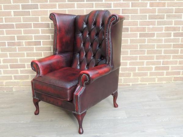 Image 2 of Chesterfield Queen Anne Ox Blood Excellent Armchair (UK Deli