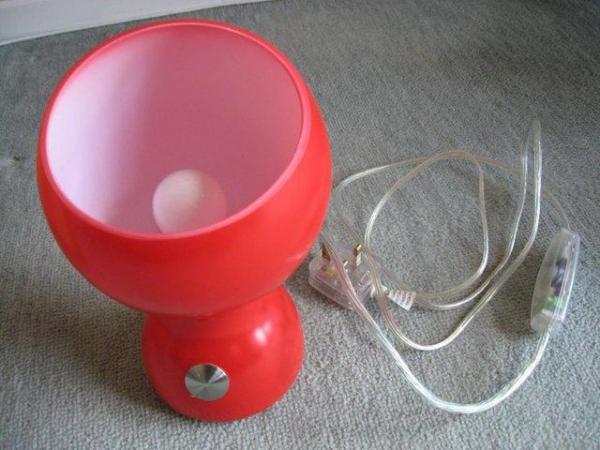 Image 2 of John Lewis Touch Control Red Glass Table Lamp.Selling as F