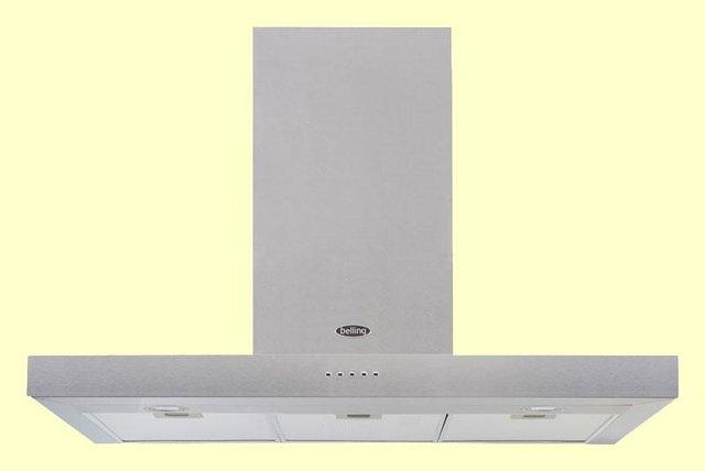 Preview of the first image of BELLING 90CM S/S CHIMNEY HOOD-PUSH BUTTON CONTROL-NEW-WOW**.