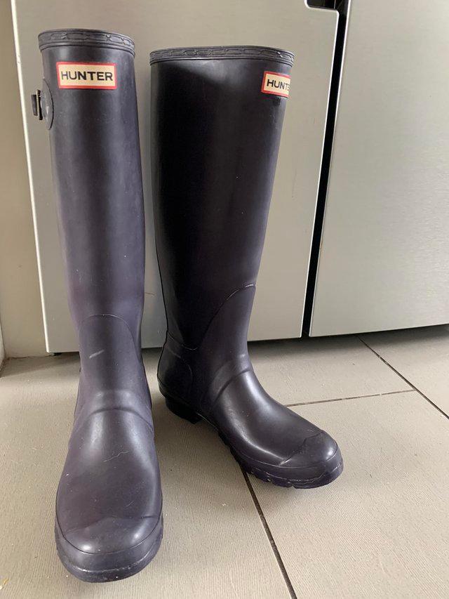 Preview of the first image of Hunter original tall Wellington Boots.